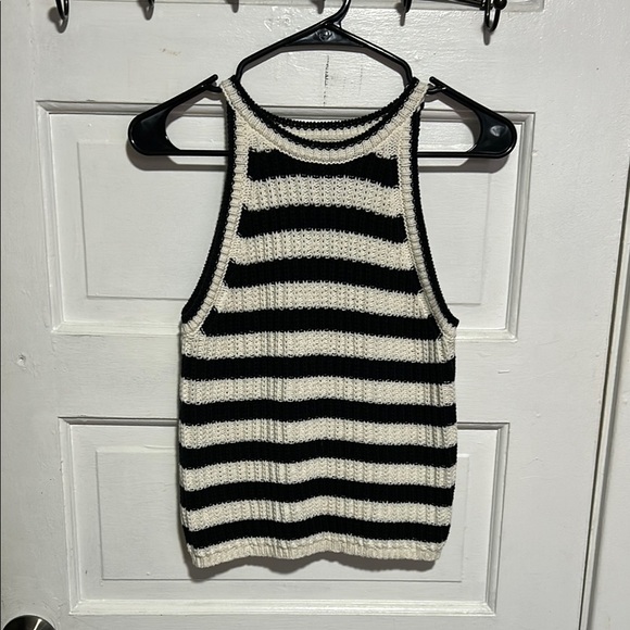 a new day Black and White Striped Tank Top - Picture 1 of 4